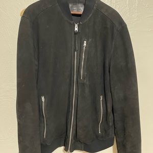 ALLSAINTS Men’s Kino Suede Bomber Jacket Size XLarge  RETAIL $498